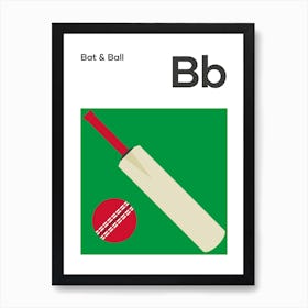 Cricket Bat & Ball Art Print