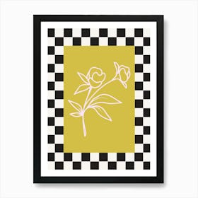 Modern Checkered Flower Poster  5 Art Print