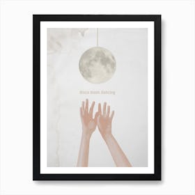 Disco Moon Dancing Art Print