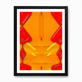 Abstract Red Triangles Art Print