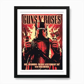 Guns N Roses, Wolfmother Melbourne Tour High Quality Premium Poster Art Print