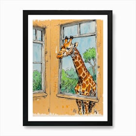 Default Draw Me A Giraffe With A Telescopic Neck Peeking Into 2 Art Print