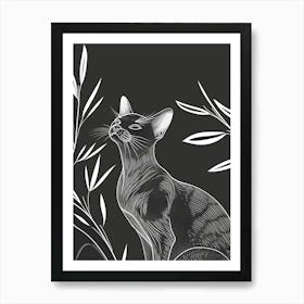 Burmese Cat Minimalist Illustration 1 Art Print