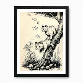 Two Cats In A Tree Art Print