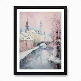 Dreamy Winter Painting Munich Germany 2 Art Print