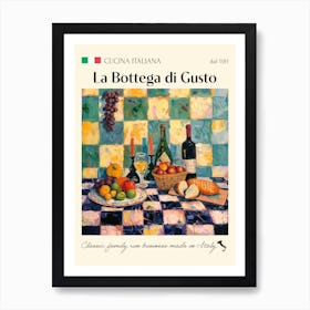 La Bottega Di Gusto Trattoria Italian Poster Food Kitchen Art Print