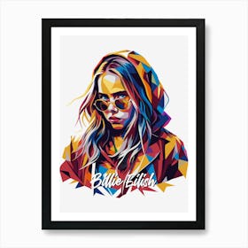 Billie Eilish 02 Portrait Music WPAP Pop Art Art Print