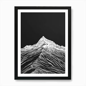 Ben Lawers Mountain Line Drawing 1 Art Print