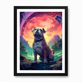 Bulldog In Space Art Print