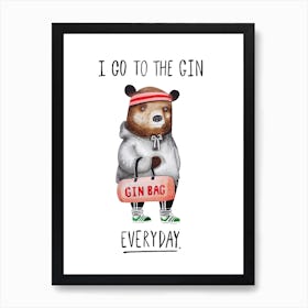 Gin Bear Art Print