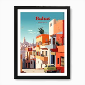 Rabat Morocco Streetview Travel Art Illustration Art Print