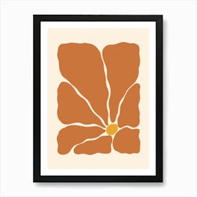 Abstract Flower 02 - Burnt Orange Art Print