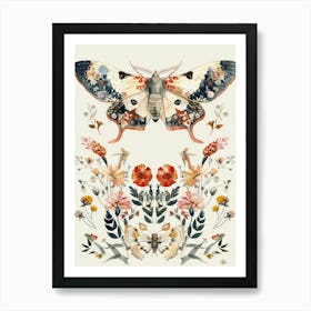 Vintage Butterflies William Morris Style 8 Art Print