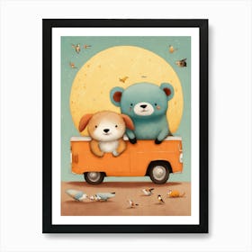 Bears In The Van Art Print