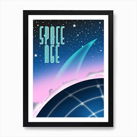 Space Age retro 1980s space art Art Print