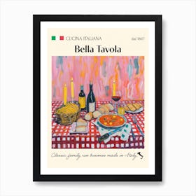 Bella Tavola Trattoria Italian Poster Food Kitchen Art Print