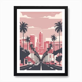 Cityscape Of Los Angeles Art Print