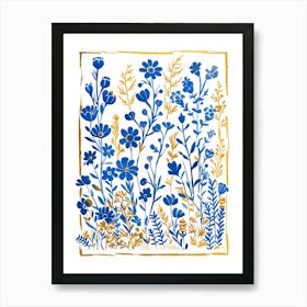 Blue Flowers 58 Art Print