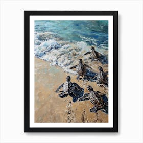 Baby Turtles Making Their Way To The Ocean 4 Art Print