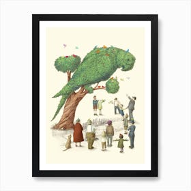 The Parrot Topiary Tree Art Print