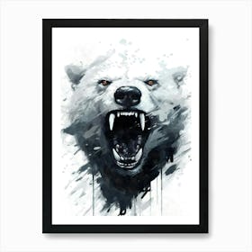 Aesthetic Abstract Watercolor Icebear Art Print