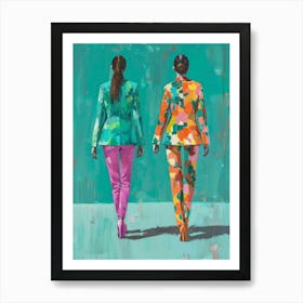 Two Women In Colorful Suits 1 Affiche