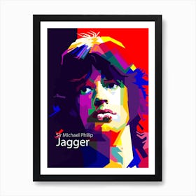 Mick Jagger The Rolling Stone Music Art Wpap Art Print