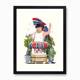 Churchill Using Foot Spa, in Bathroom Art Print