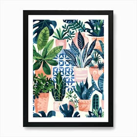 Ferns And Potted Plants Art Print