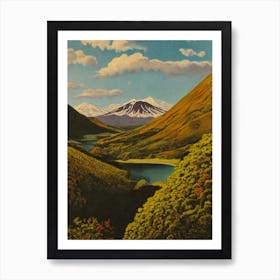 Tongariro National Park 2 New Zealand Vintage Poster Art Print