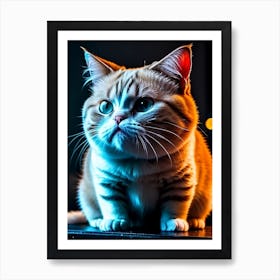 Grumpy Chubby Cat Art Print