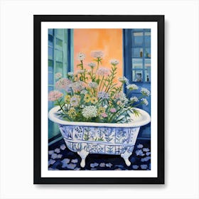 A Bathtube Full Of Queen Anne S Lace In A Bathroom 2 Art Print