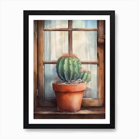 Barrel Cactus Window 3 Art Print