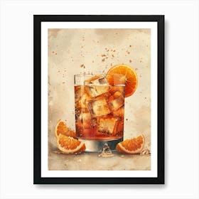 Iced Tea With Orange Slices Art Print