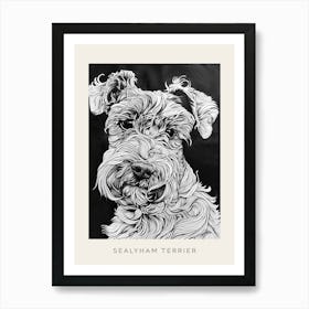 Sealyham Terrier Dog Line Art 3 Poster Art Print