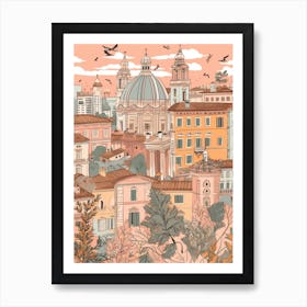 Rome, Italy Illustration Art Print