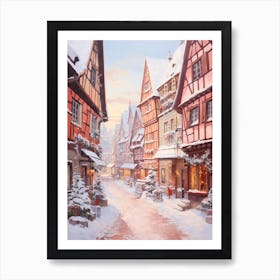 Dreamy Winter Painting Colmar France 1 Art Print