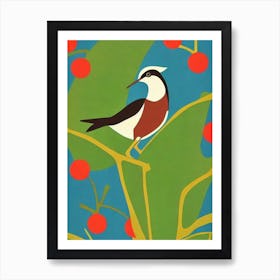 Dipper 2 Midcentury Illustration Bird Art Print