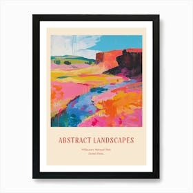 Colourful Abstract Yellowstone National Park 8 Poster Art Print