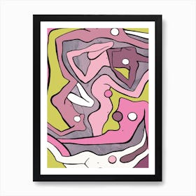 Ecstatic Nudes 2 Pink Art Print