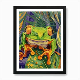 Frog In The Jungle 1 Art Print