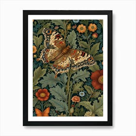 william morris Butterfly Wallpaper Art Print