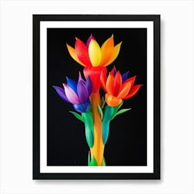 Bright Inflatable Flowers Peacock Flower 2 Art Print