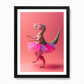 Toy Dinosaur Dancing In A Tutu Art Print