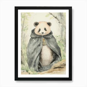 Storybook Animal Watercolour Panda 2 Art Print