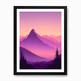 Misty Mountains Vertical Composition In Purple Tone 22 Art Print
