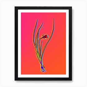 Neon Daffodil Botanical in Hot Pink and Electric Blue n.0315 Art Print