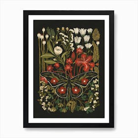 Night Garden Cottagecore art Art Print