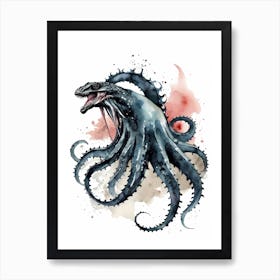 Kraken Watercolor Painting (24) Art Print