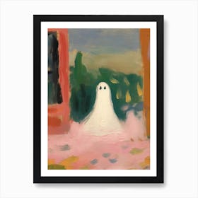 Open Window With A Ghost, Matisse Style, Spooky Halloween 4 Art Print